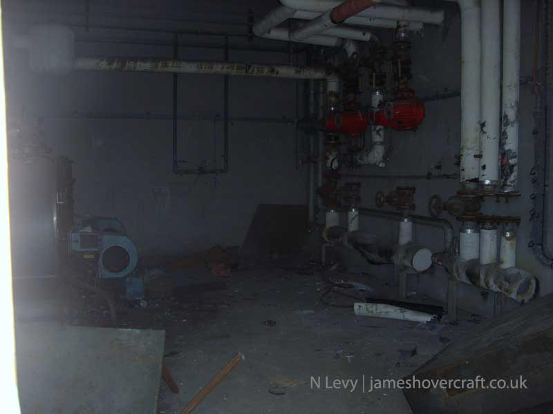 A recce of the derelict buildings of the old Boulogne Hoverport - Heater/boiler system still half intact (N Levy).